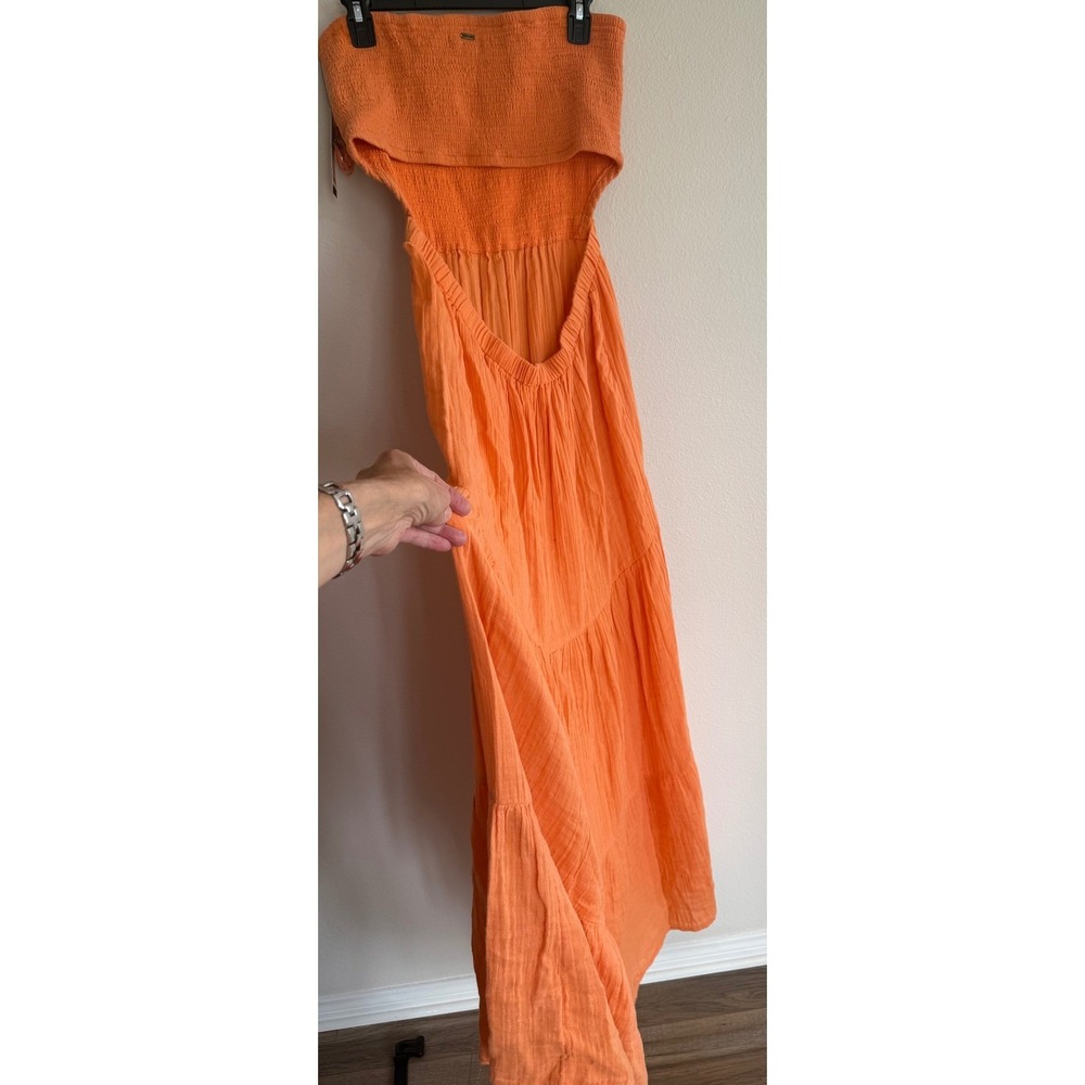 RIP CURL Premium Surf Strapless Maxi Dress - Orange Size XL Summer Beach Surf - Picture 6 of 10